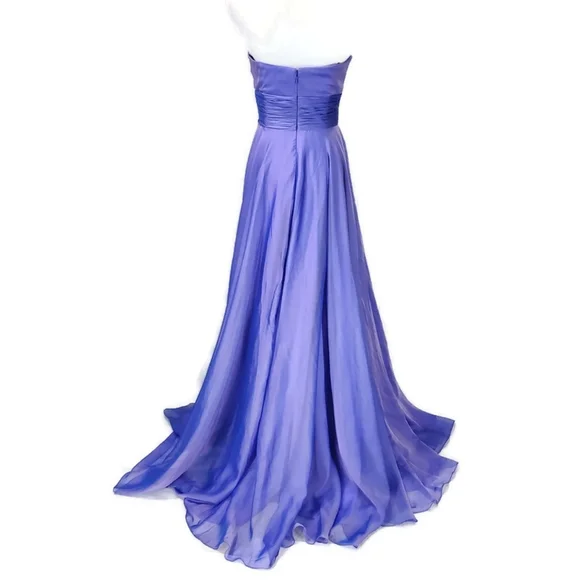 NWOT Alyce Paris Strapless Prom Dress Gown Iridescent Purple Size 2 Bridesmaid - Picture 3 of 10
